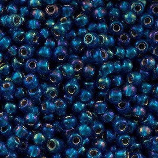Miyuki Beads, MiyukiRoundBeads 6/0-1025 Silver Lined Capri Blue AB