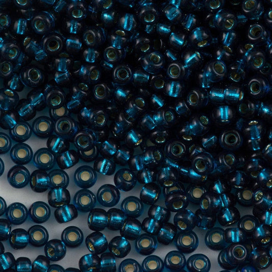 Miyuki-Perlen, MiyukiRoundBeads 6/0-1425 Silber gefütterter blauer Zirkon