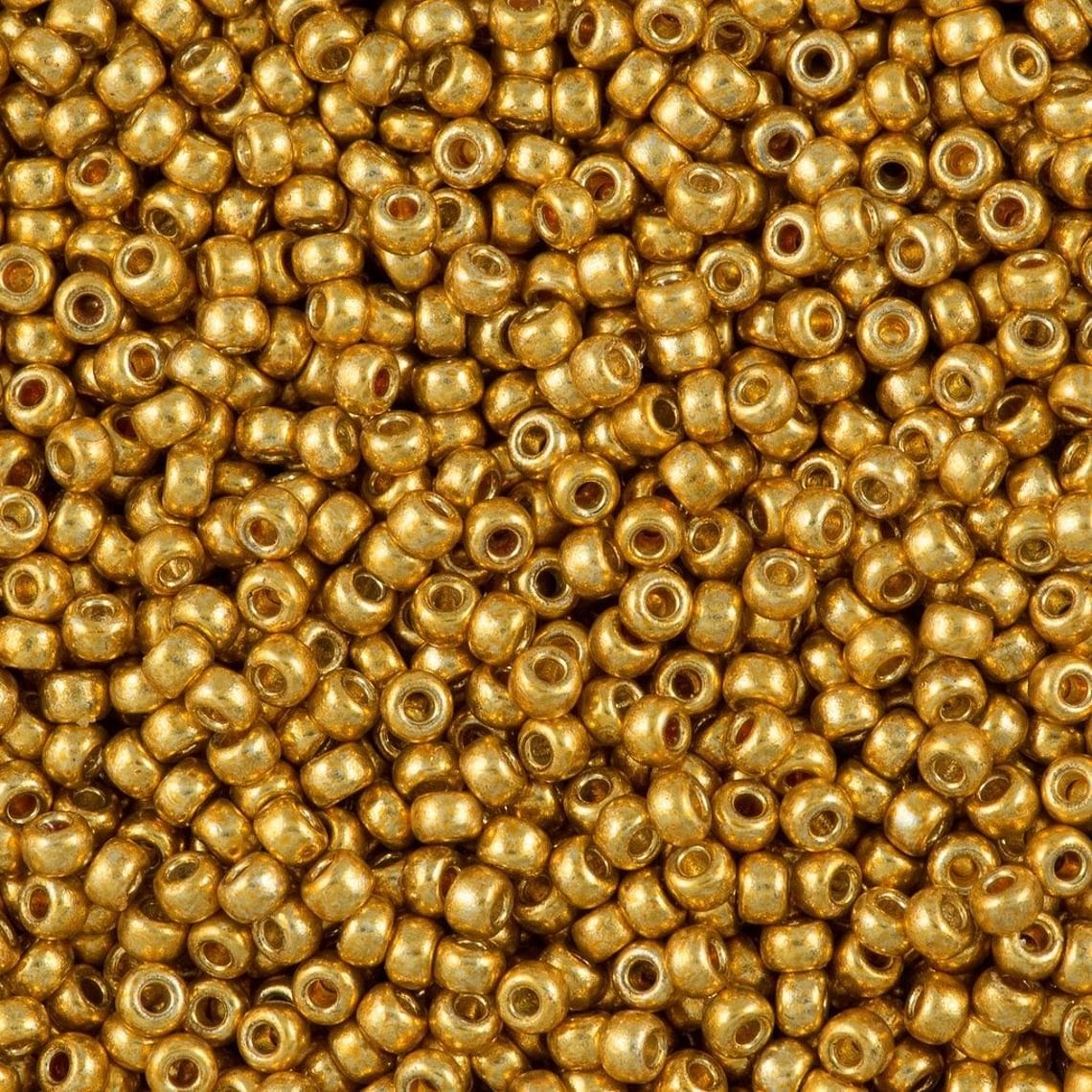 Miyuki Beads, MiyukiRoundBeads 6/0-4202 Duracoat Galvanized Gold