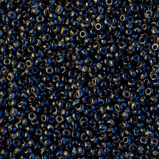 Miyuki Beads, MiyukiRoundBeads 6/0-4511 Picasso Opaque Smoky Black
