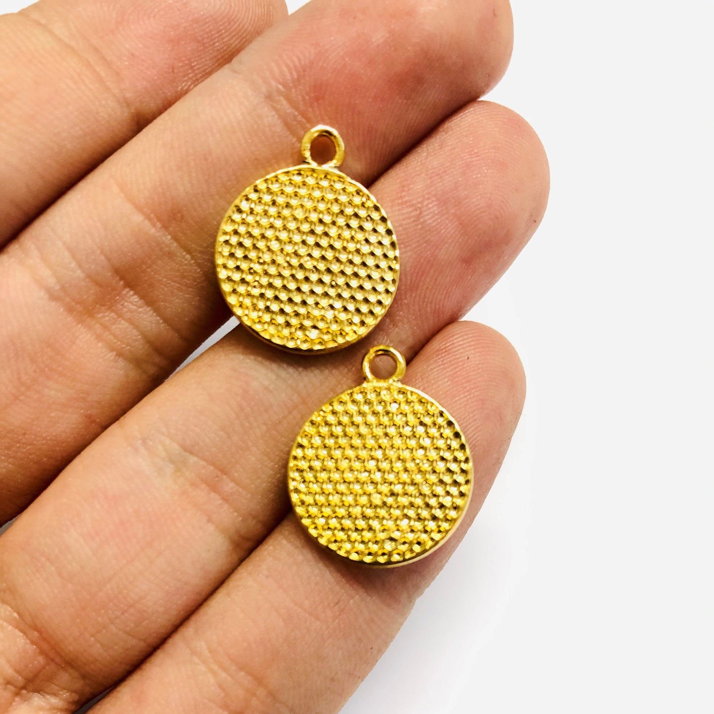 Gold Plated Enamel Smiley Face - Mint