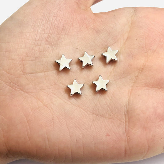 Rhodium Plated Star Spacer - 8mm