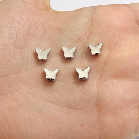 Rhodium Plated 6x7mm Butterfly Spacer