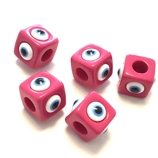 Acrylwürfel Evil Eye Beads - Fuchsia