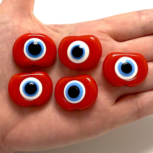 Acrylic Evil Eye Beads - Red 