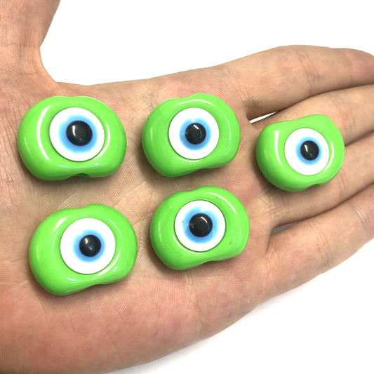 Acrylic Evil Eye Beads - Green 