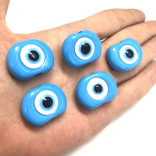 Acrylic Evil Eye Beads - Blue 