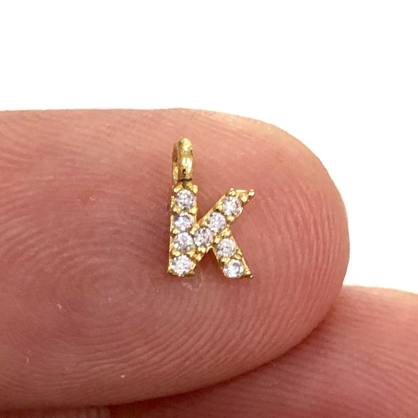 Gold Plated Zircon Stone Letter
