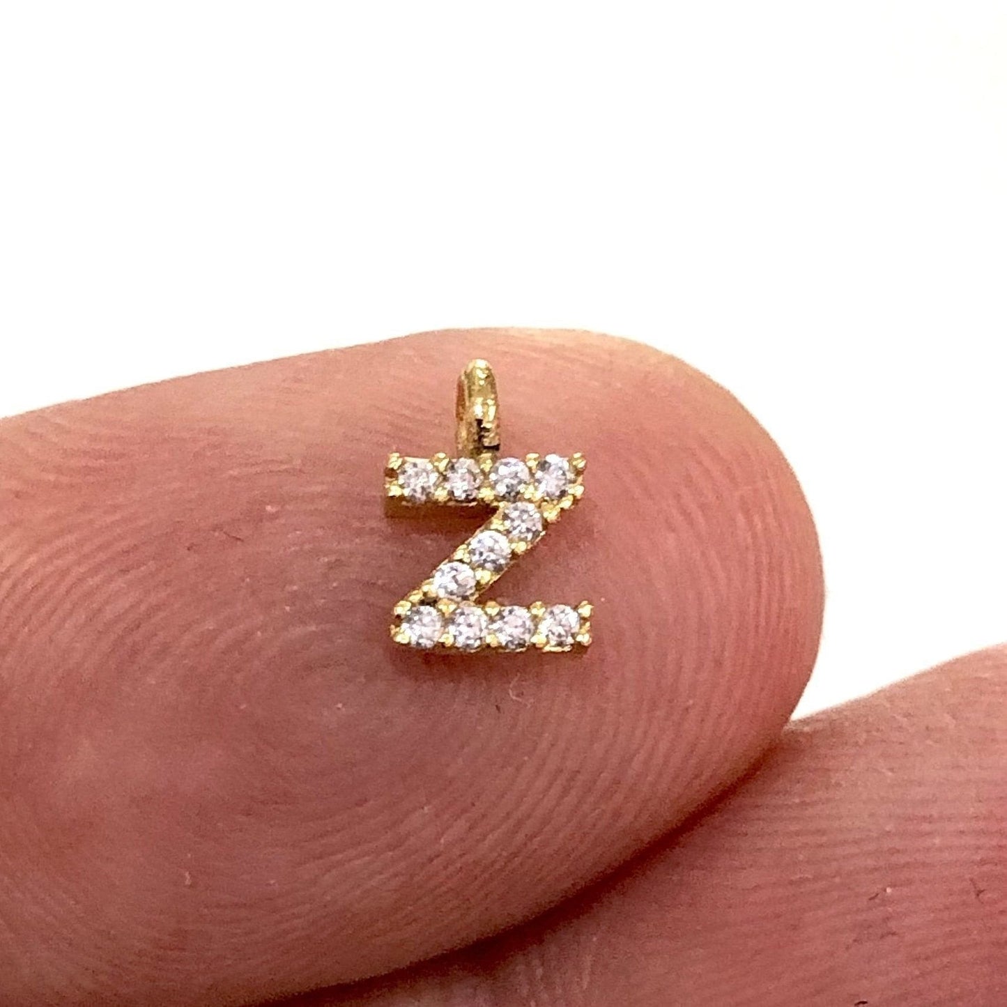Gold Plated Zircon Stone Letter