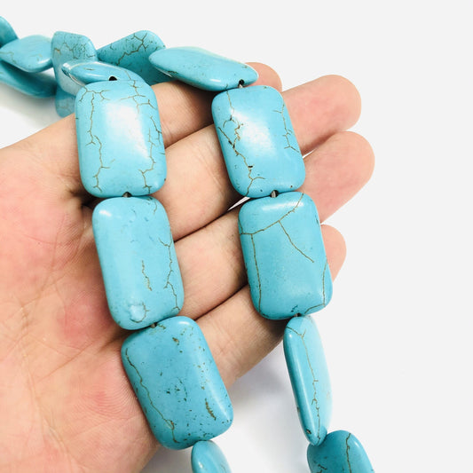 18x28mm Rectangle Turquoise Howlite