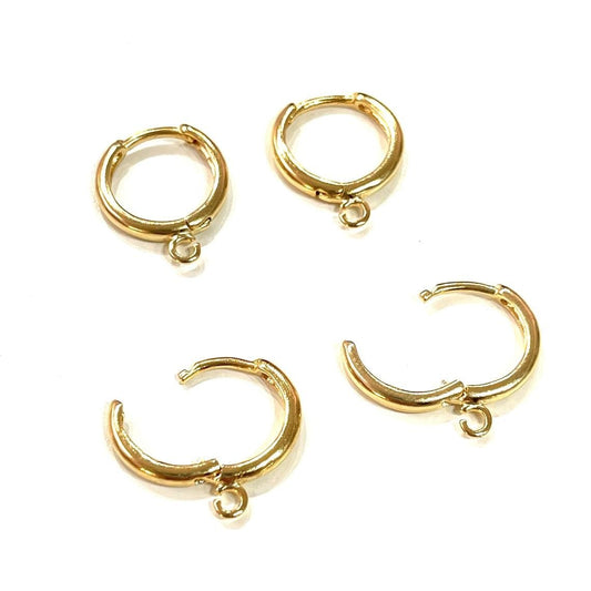 Vergoldete Ohrringclips aus Messing – klein, 2 Paar