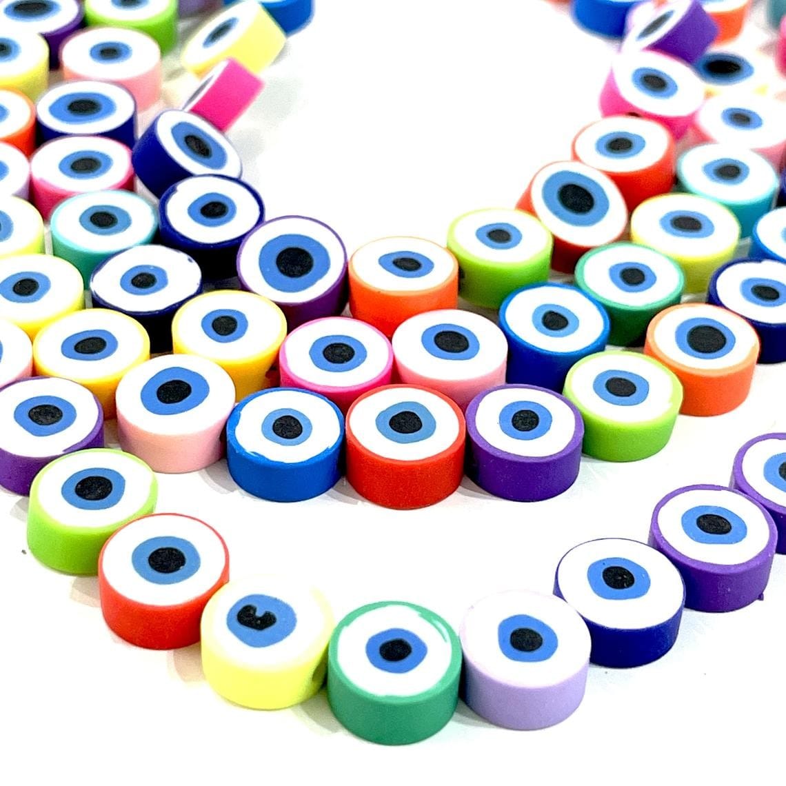 Polymer Clay (Fimo) Mixed Color Evil Eye Beads