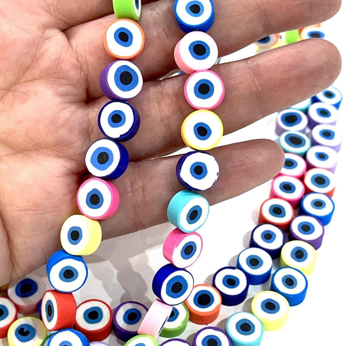 Polymer Clay (Fimo) Mixed Color Evil Eye Beads