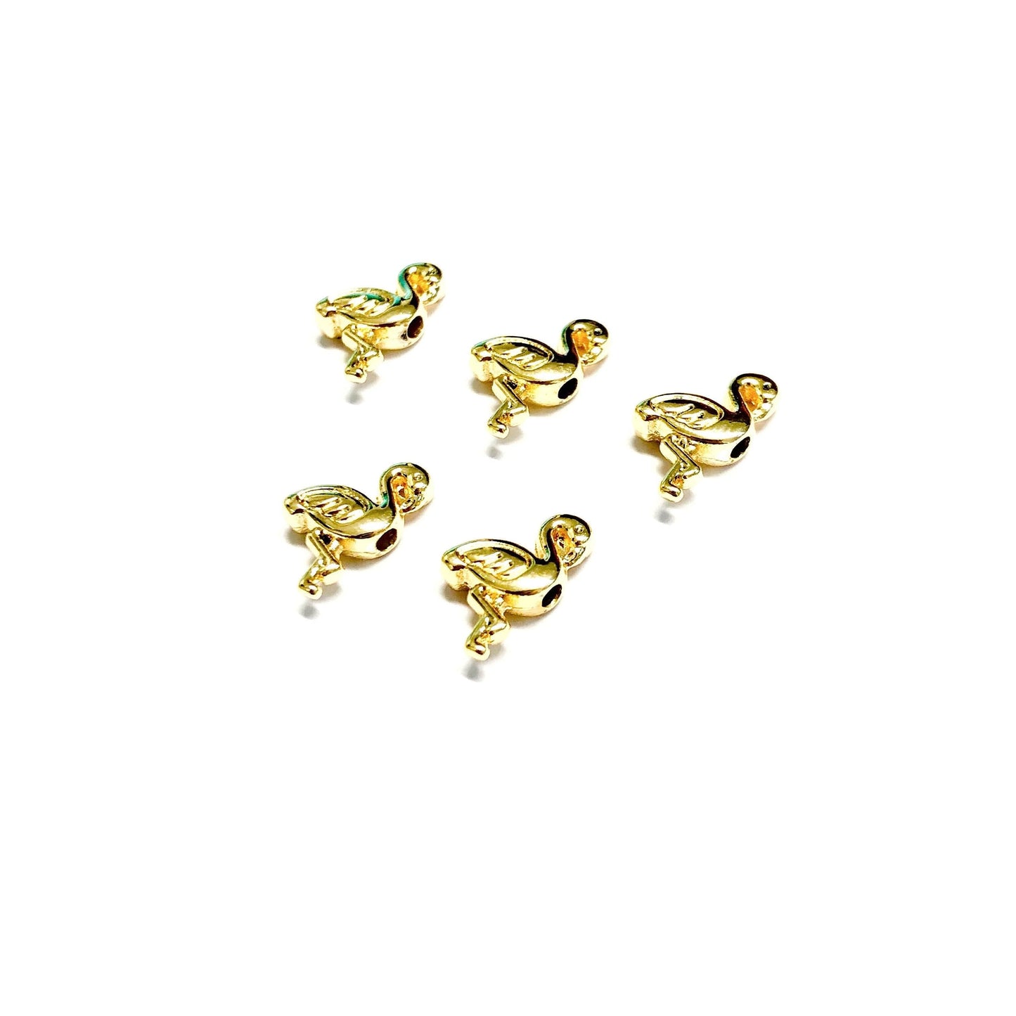 Gold Plated 8x12mm Flamingo Spacer