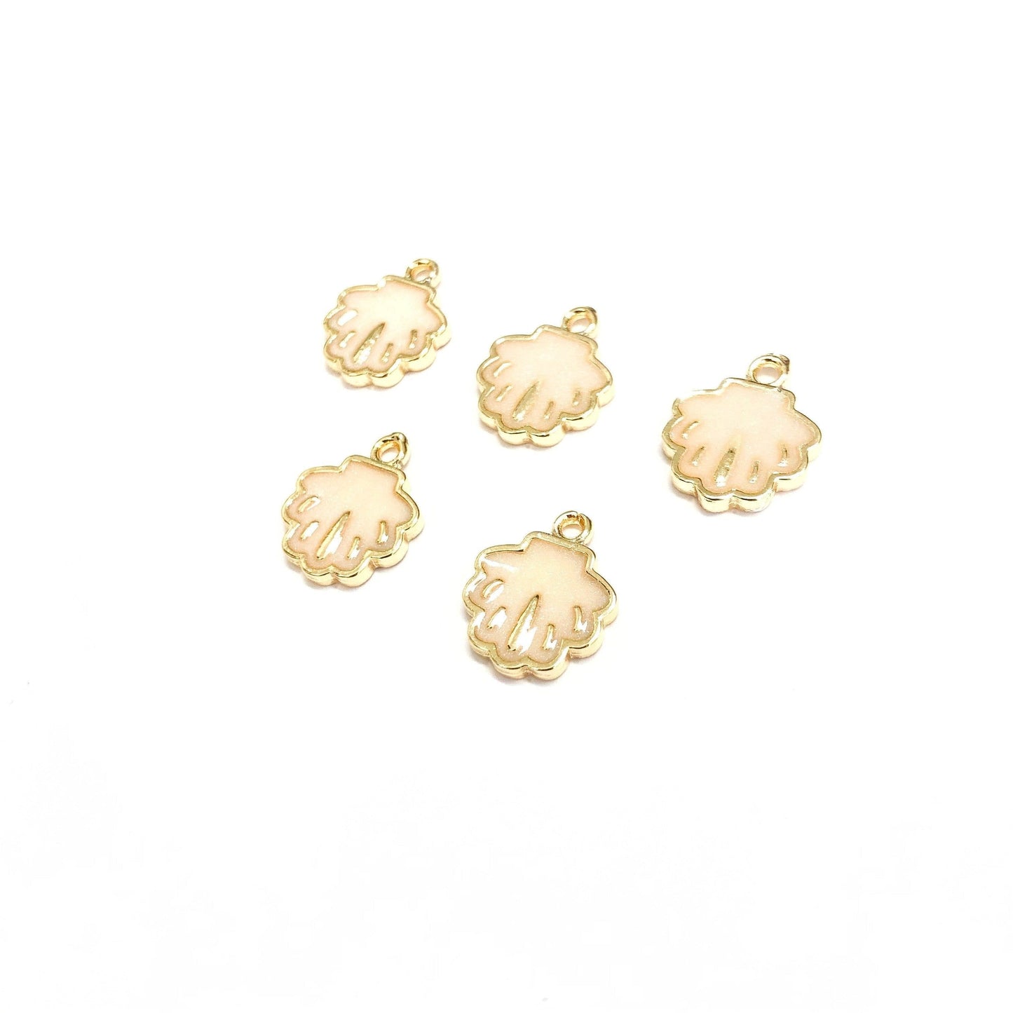 Vergoldeter Austern-Schaukelaufsatz aus Emaille – Perlmutt