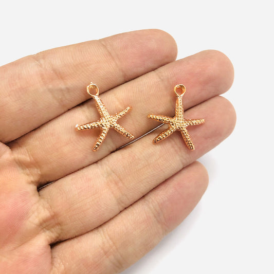 Rose Gold Plated 17x19mm Starfish 