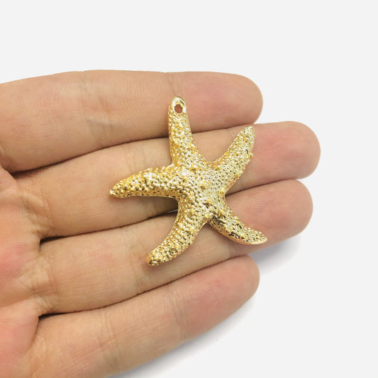 Gold Plated 37mm Sea Star Pendant 