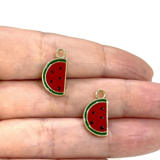 Vergoldeter, emaillierter Wassermelonen-Schüttelaufsatz – Rot