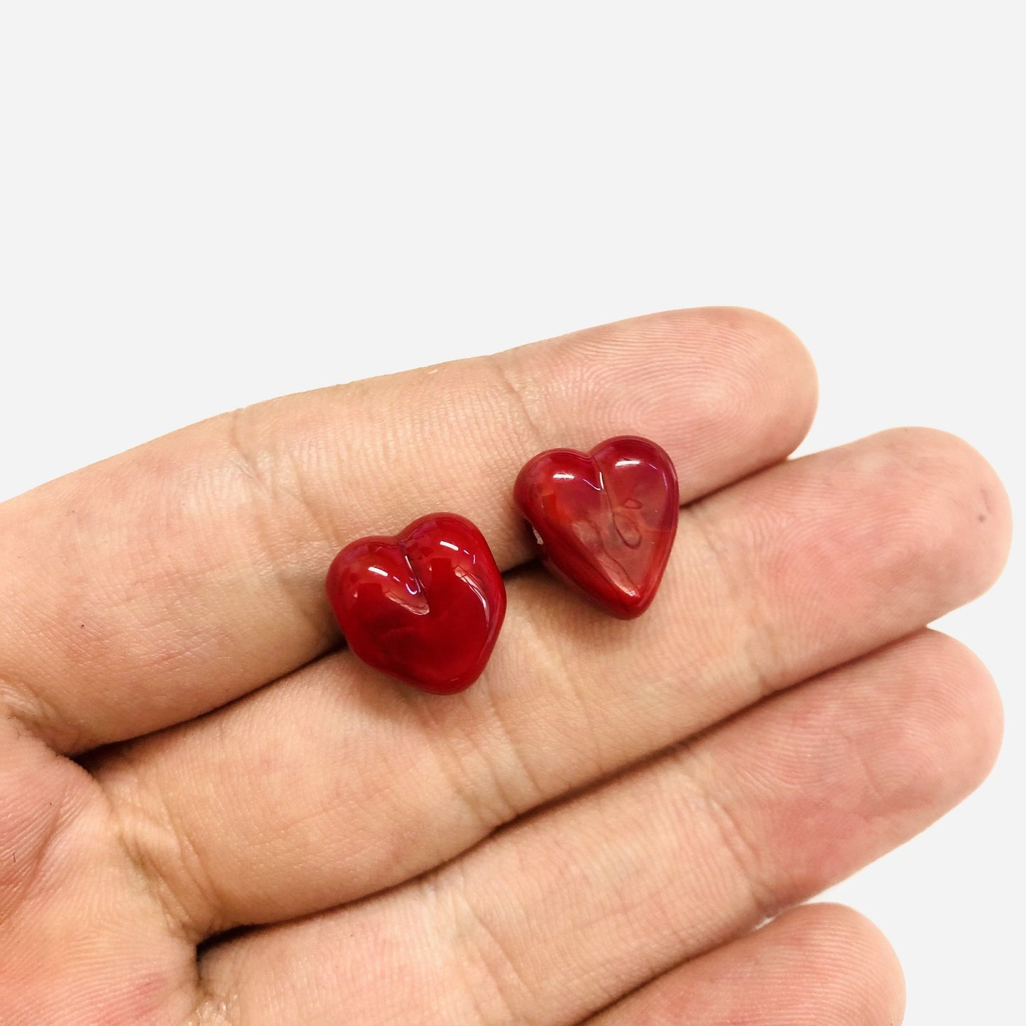 Murano Glass Heart - Claret Red