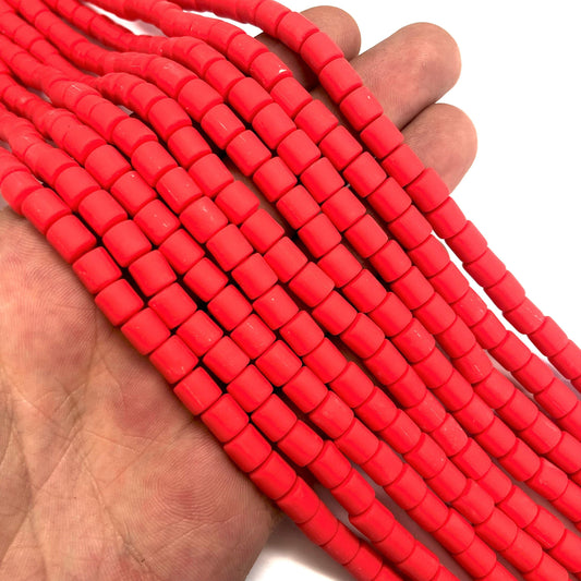 Lino-Perlen aus Polymer Clay - Rot