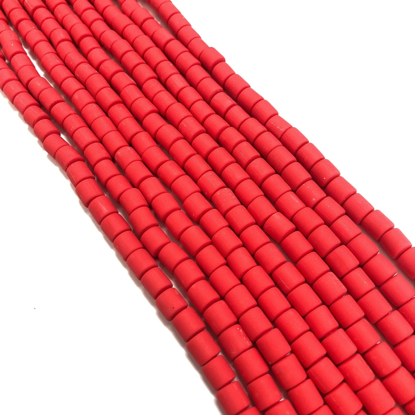 Lino-Perlen aus Polymer Clay - Rot