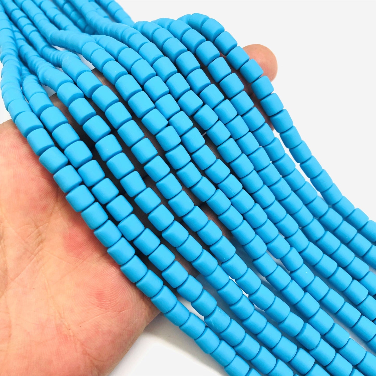 Polymer Clay Lino Boncuk - Mavi