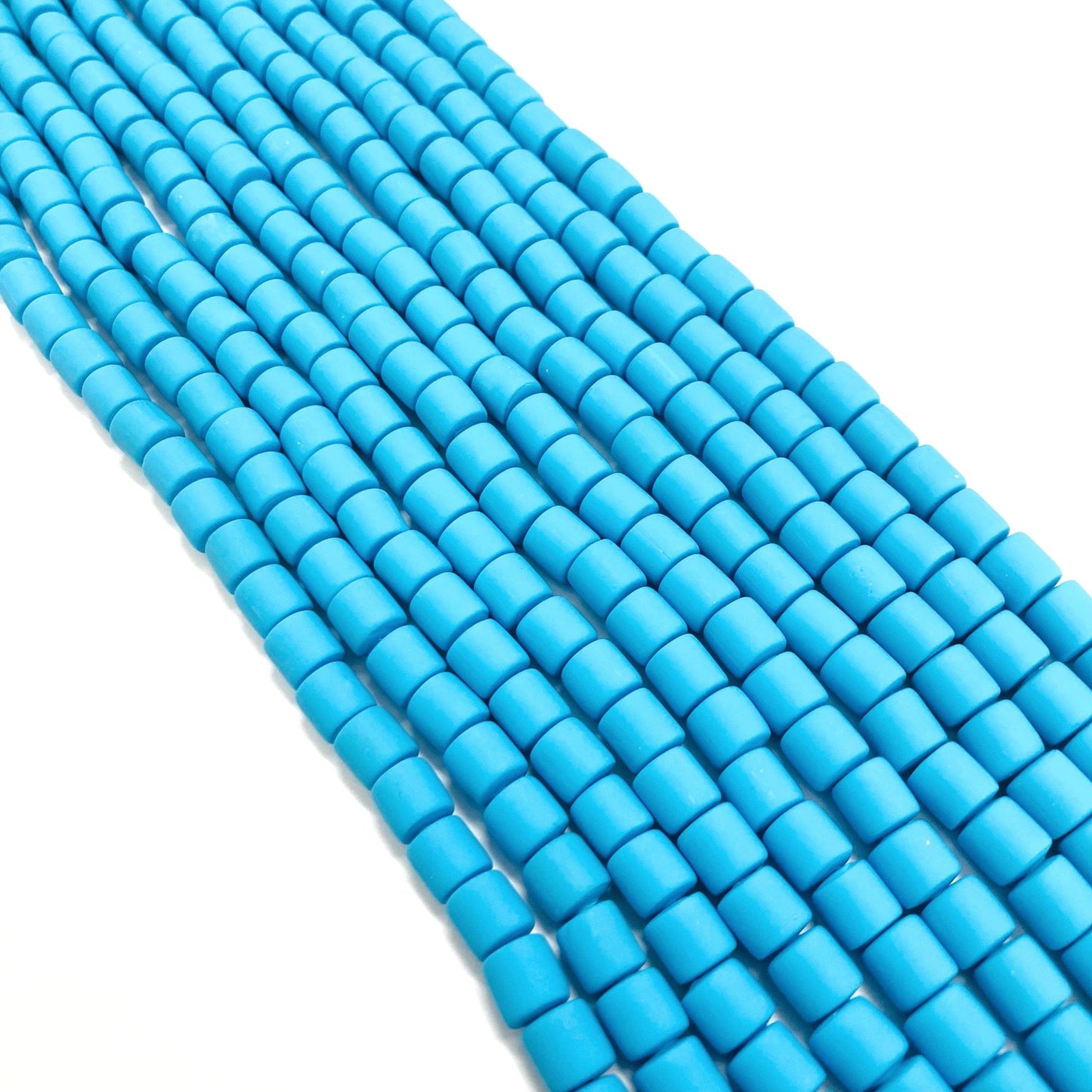 Polymer Clay Lino Beads - Blue