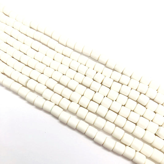 Polymer Clay Lino Beads - White