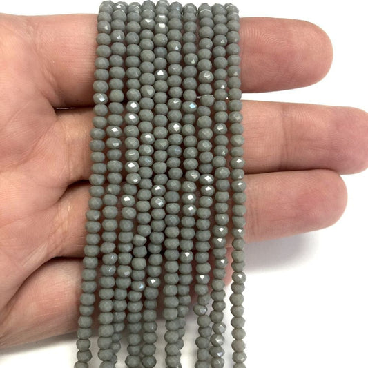 Crystal Bead, Chinese Crystal-3mm-6 - Opaque Gray