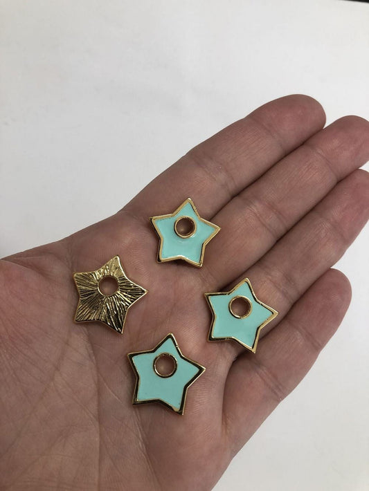 Gold Plated Enamel Star Pendant Mint