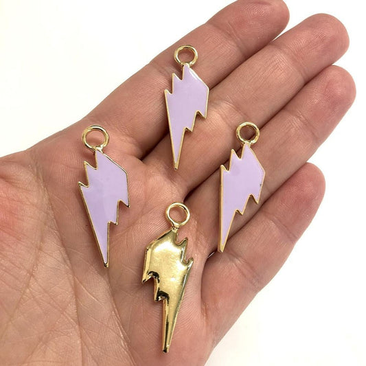 Vergoldeter, emaillierter Big Lightning Schäkel - Flieder