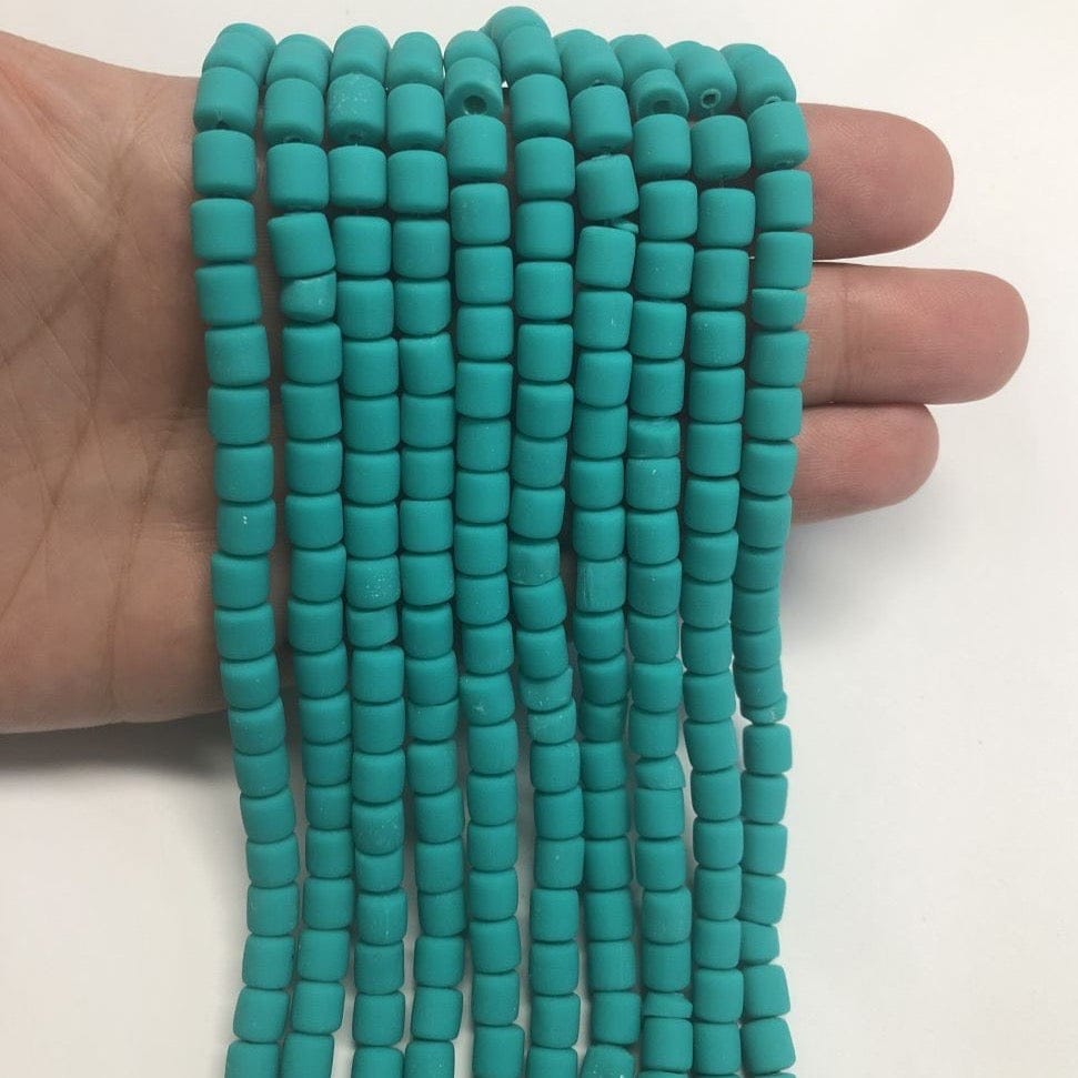 Polymer Clay Lino Beads - Green