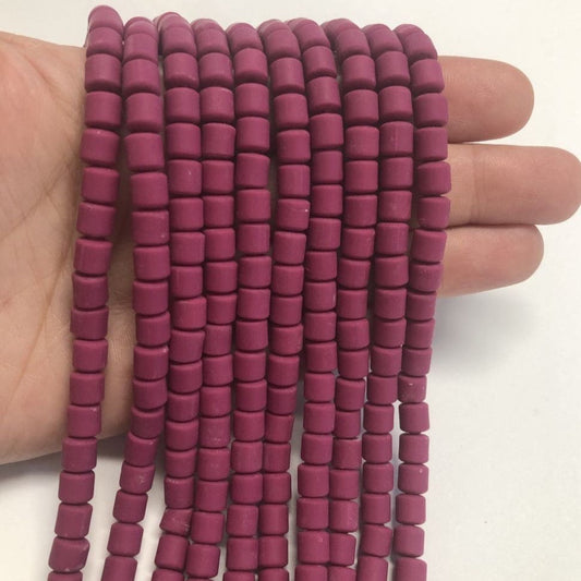 Polymer Clay Lino Beads - Plum