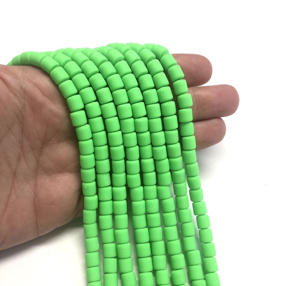 Polymer Clay Lino Boncuk - Neon Yeşil