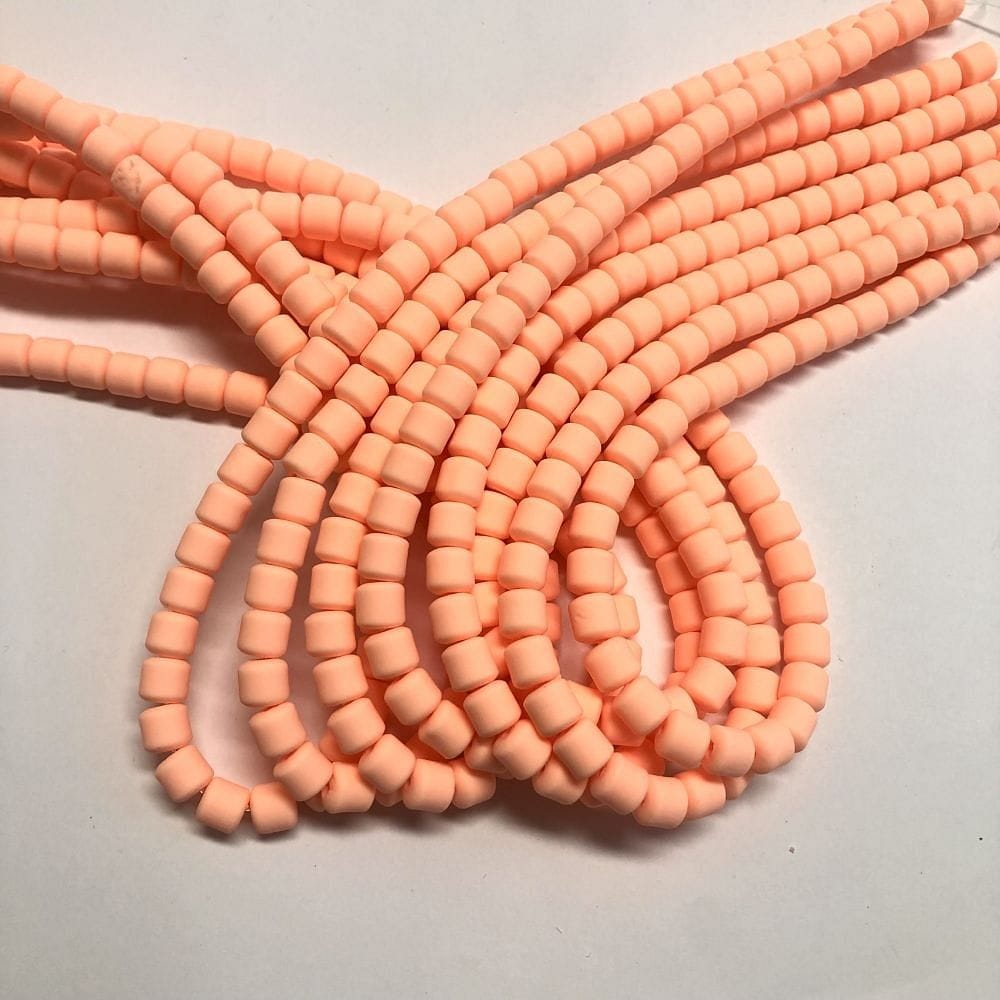 Polymer Clay Lino Beads - Salmon