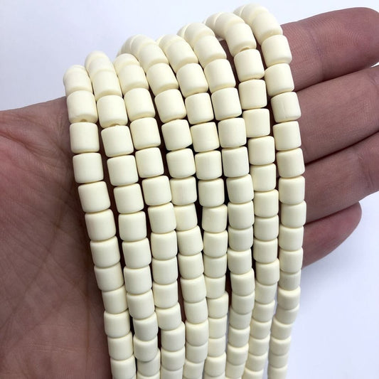 Polymer Clay Lino Boncuk -2  Ekru