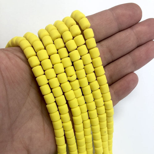 Polymer Clay Lino Boncuk - Sarı