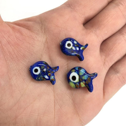Fisch aus Muranoglas Marineblau