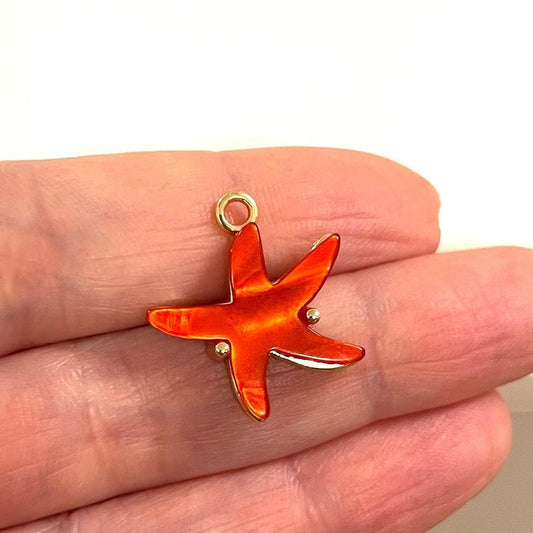 Gold Plated Starfish Pendant Large - Cinnamon