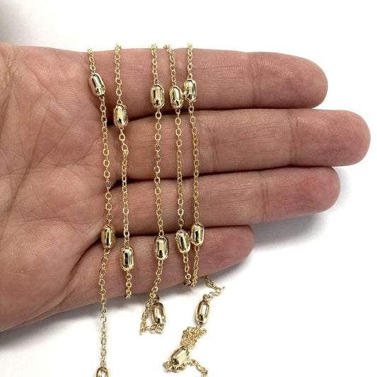 Gold Plated Forced Sausage Chain