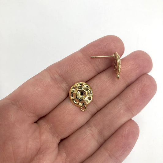 Gold Plated Brass Round Earring Apart