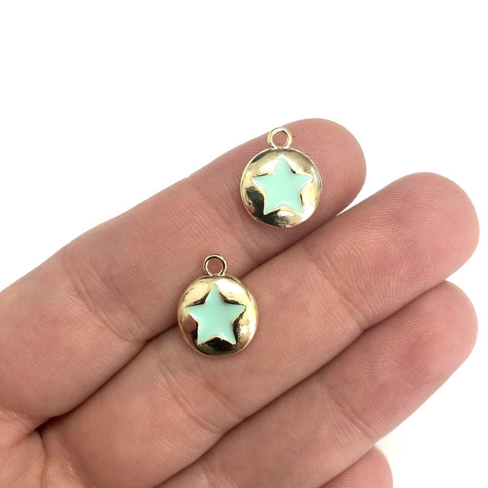 Brass Gold Plated Enameled Star Shaking Attachment Mint