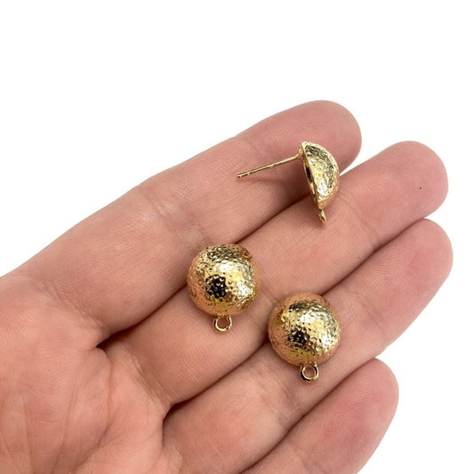 Gold Plated Brass Round Earring Apart - 2