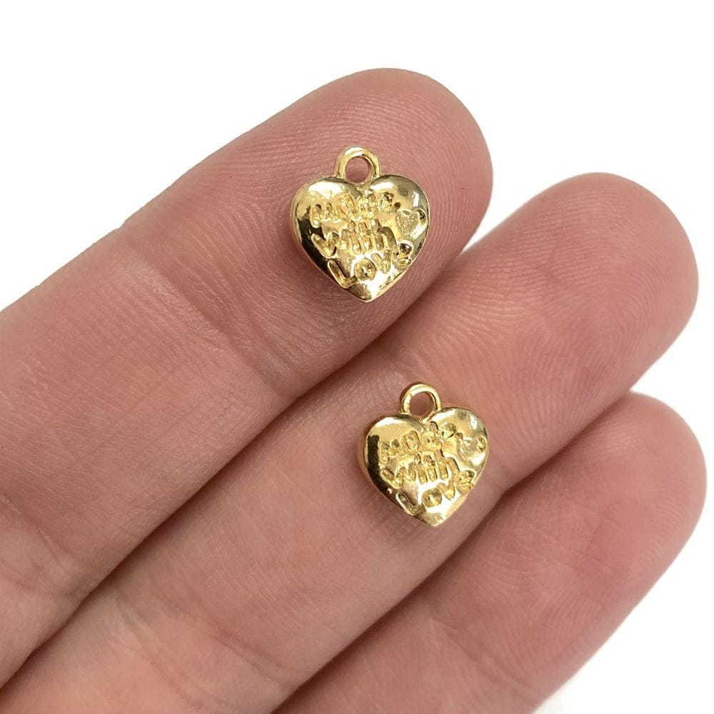 Gold Plated Heart Shaking Apparatus 10x11mm 