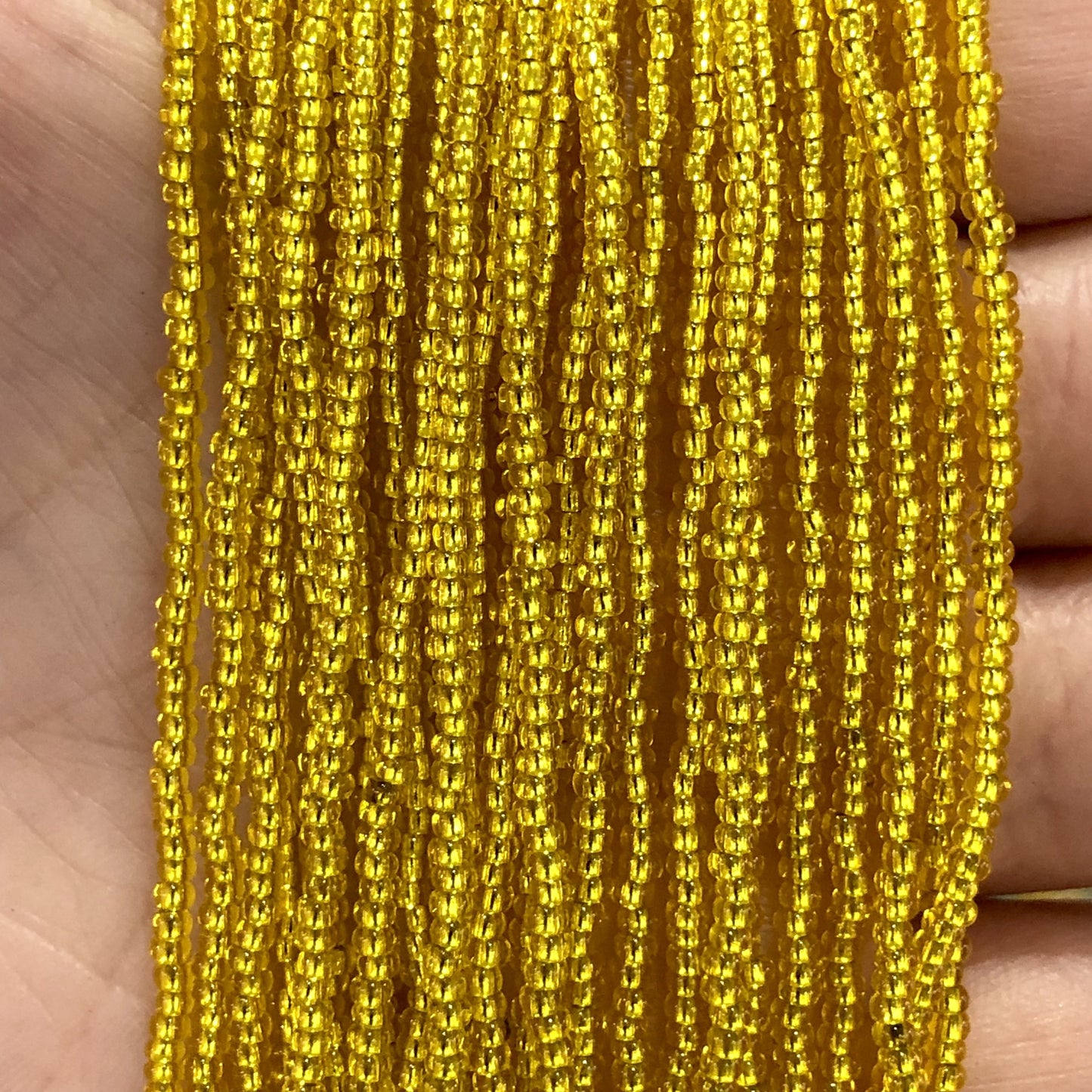 Kum Boncuk, PRECIOSA-87010- Astarlı Gümüş Şeffaf Sarı Amber