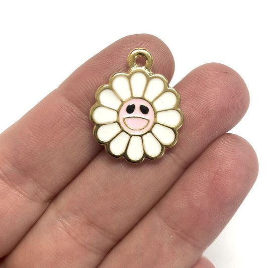 Gold Plated Smiling Daisy Pendant-3