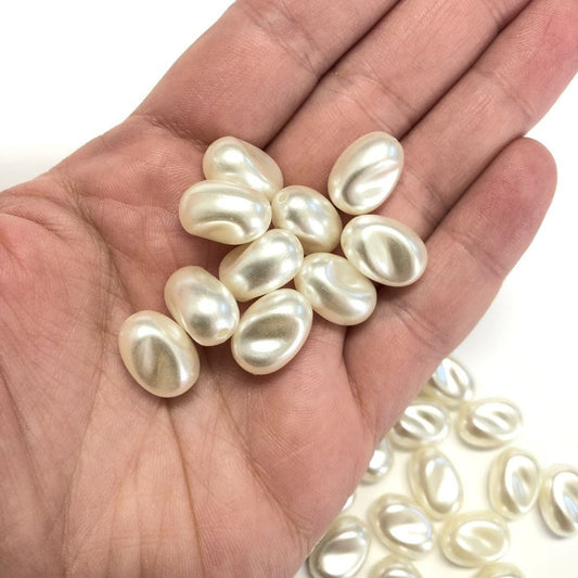 Plastic Shapeless Pearl - Cream 9x15mm