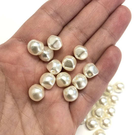 Plastic Shapeless Pearl - Cream 10x10mm