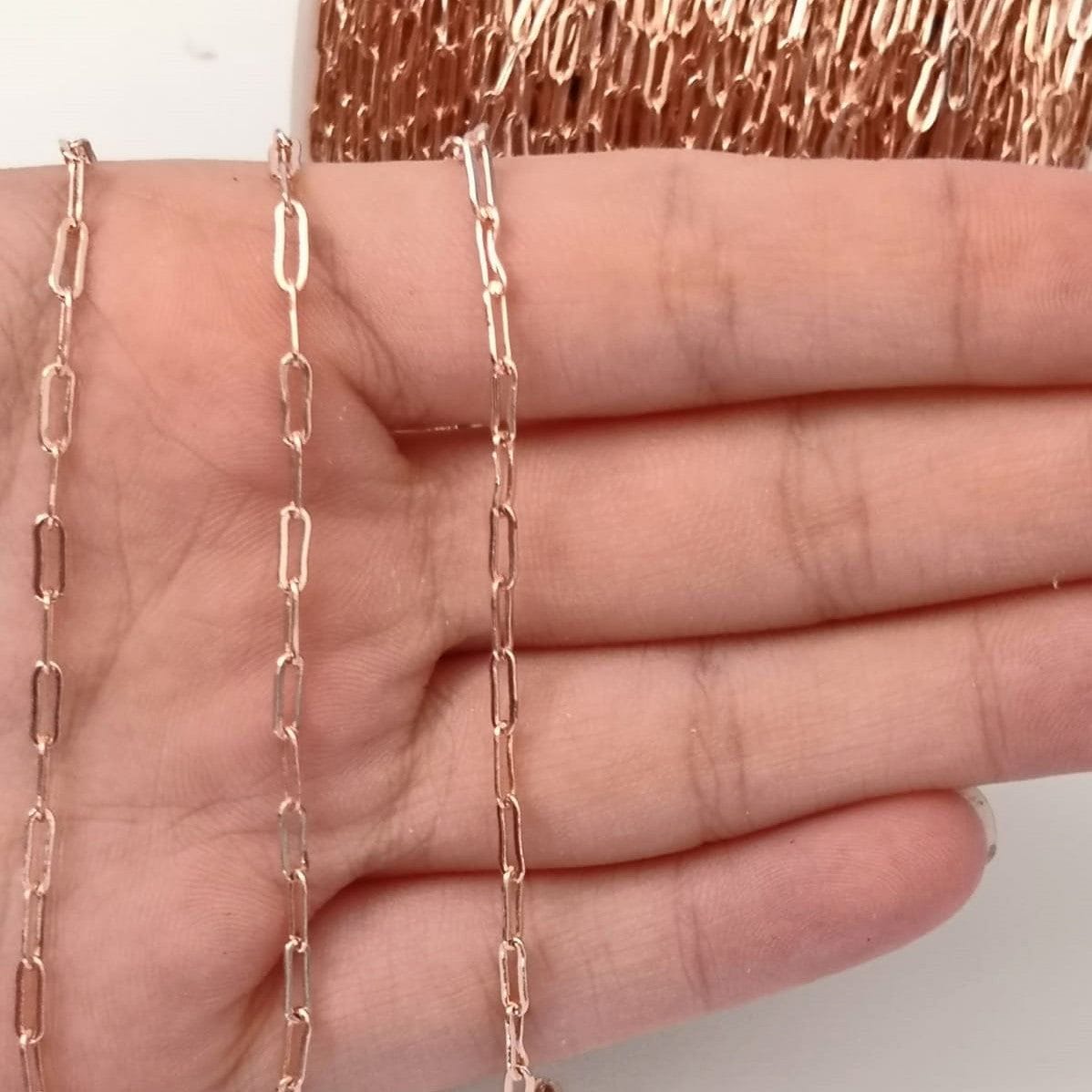 Rose Gold Plated 3,5X7,5mm Paper Clip Chain
