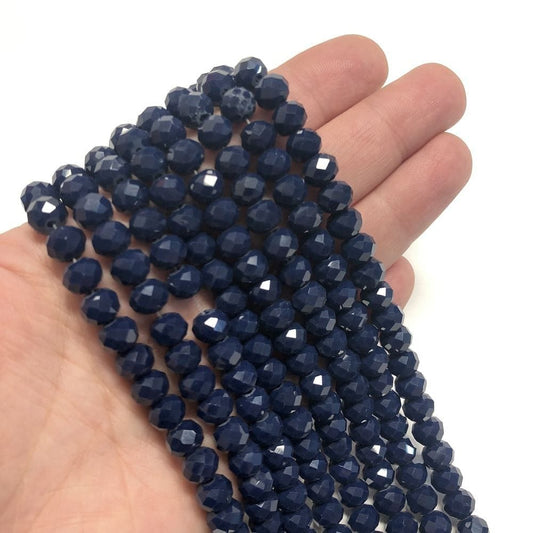 Kristallperle, chinesischer Kristall, 8 mm, 22 (Marineblau)